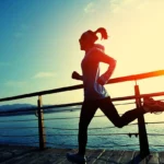 A young woman running