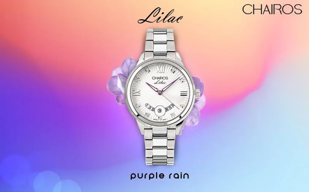 CHAIROS Lilac watch with a creative background