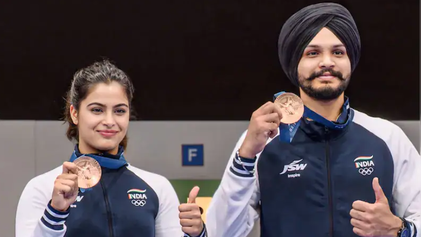 Manu Bhaker and Sarabjot Singh